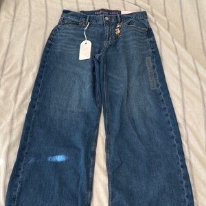 American Eagle x Sydney Sweeney Low Rise Ultra Wide Leg Blue Jeans